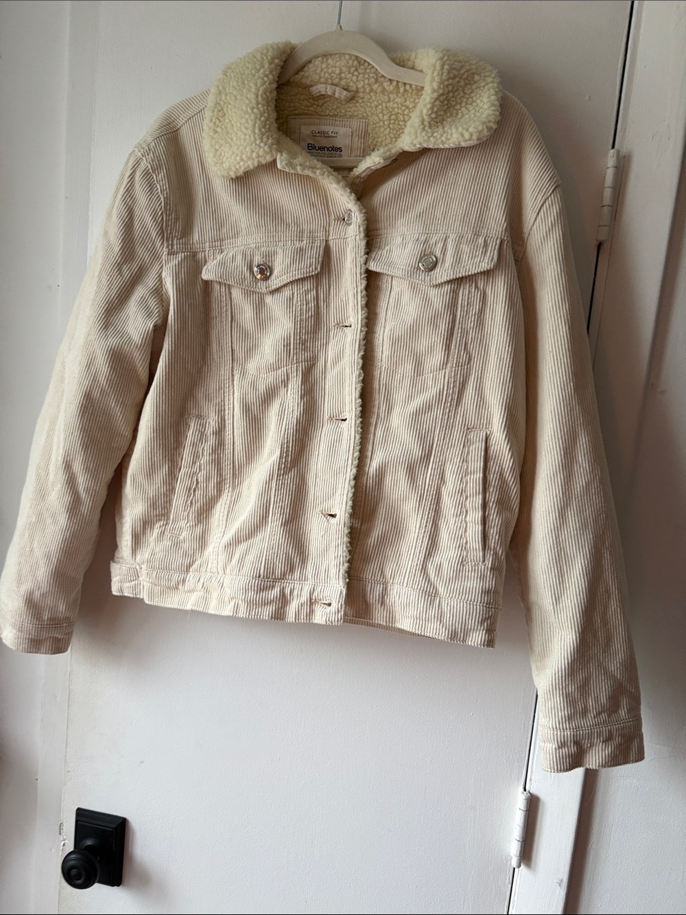 Bluenotes Cream Sherpa-Lined Corduroy Jacket